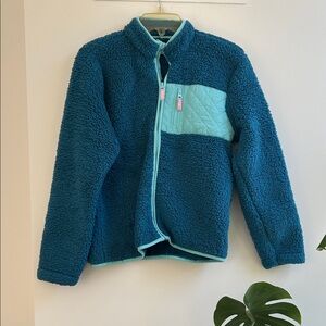 BCBG Girls Blue Fleece Jacket with Aqua Accents